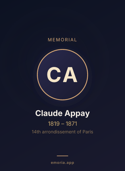 Memorial portrait of Claude Appay