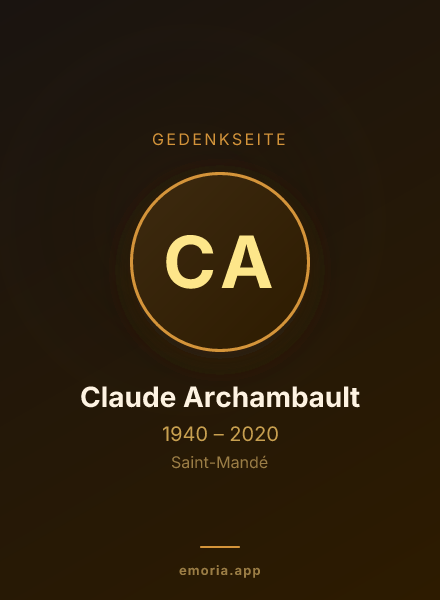 Gedenkportrait von Claude Archambault