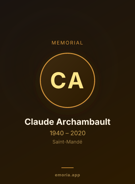 Memorial portrait of Claude Archambault