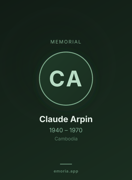Memorial portrait of Claude Arpin