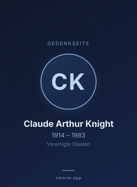 Gedenkportrait von Claude Arthur Knight