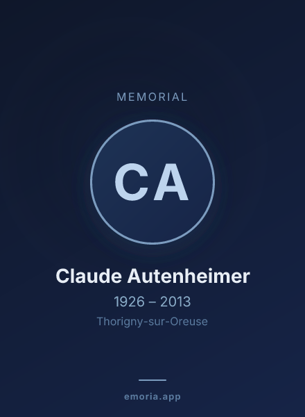Memorial portrait of Claude Autenheimer