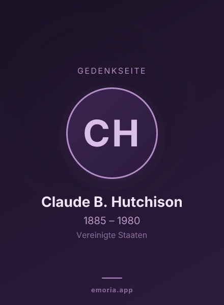 Gedenkportrait von Claude B. Hutchison