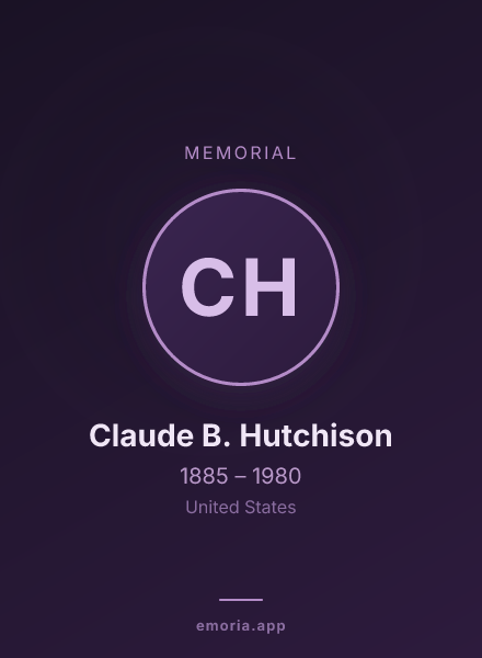Memorial portrait of Claude B. Hutchison