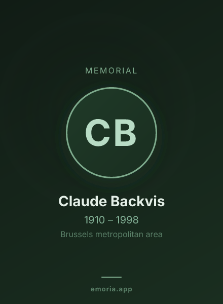 Memorial portrait of Claude Backvis