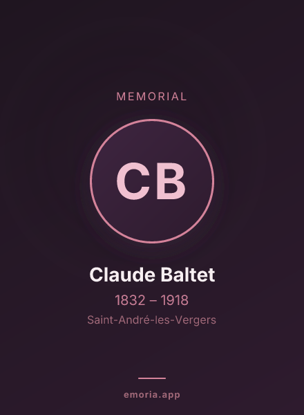 Memorial portrait of Claude Baltet