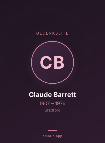 Gedenkportrait von Claude Barrett