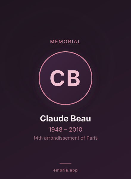 Memorial portrait of Claude Beau