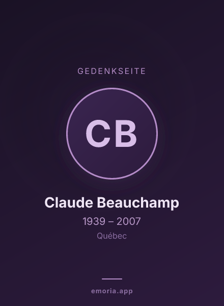 Gedenkportrait von Claude Beauchamp