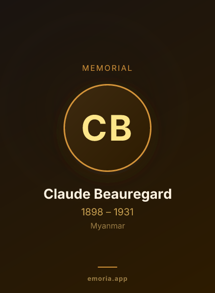 Memorial portrait of Claude Beauregard