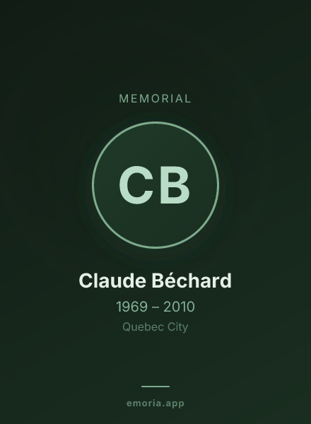 Memorial portrait of Claude Béchard