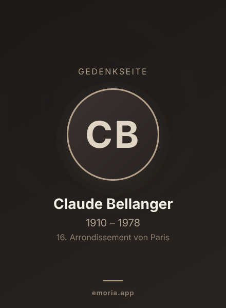 Gedenkportrait von Claude Bellanger