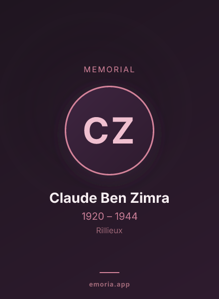 Memorial portrait of Claude Ben Zimra