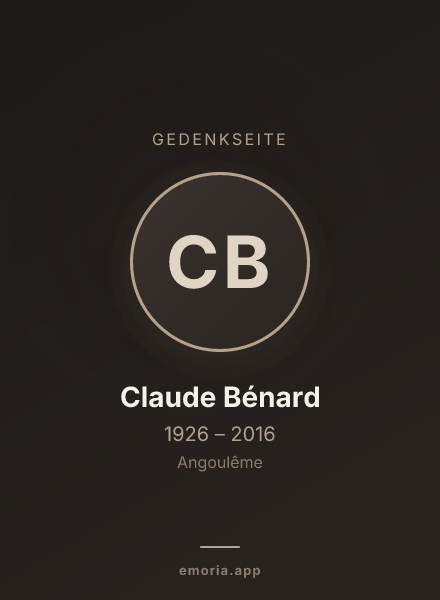 Gedenkportrait von Claude Bénard