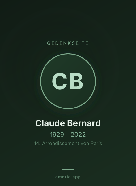 Gedenkportrait von Claude Bernard