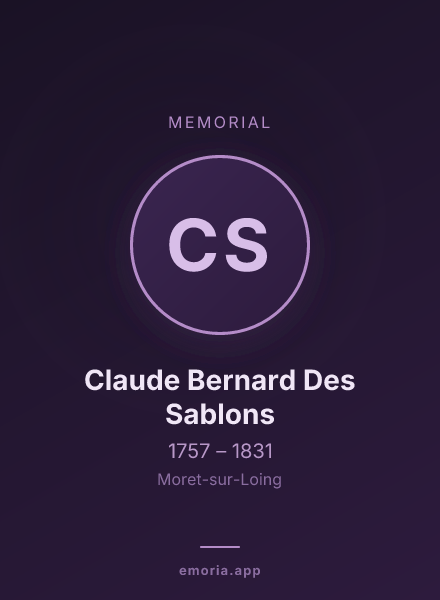 Memorial portrait of Claude Bernard Des Sablons