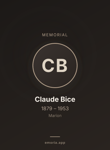 Memorial portrait of Claude Bice