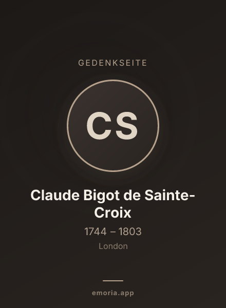 Gedenkportrait von Claude Bigot de Sainte-Croix