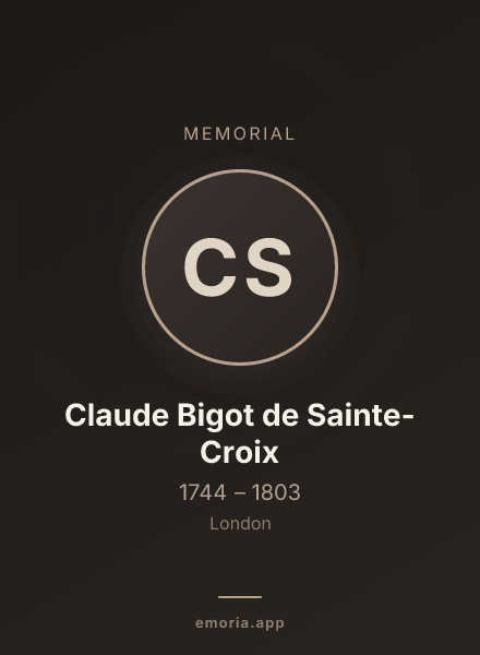 Memorial portrait of Claude Bigot de Sainte-Croix