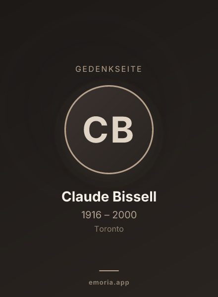 Gedenkportrait von Claude Bissell