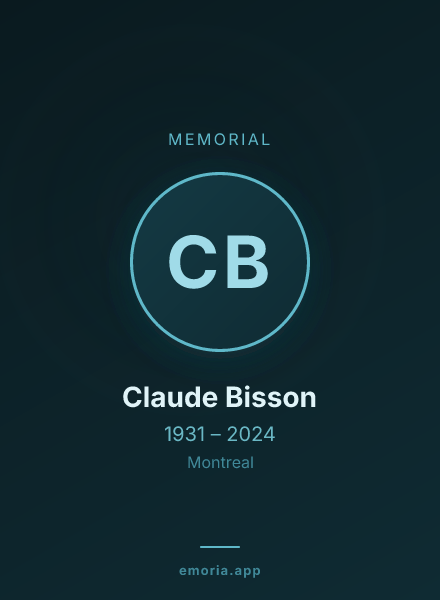 Memorial portrait of Claude Bisson