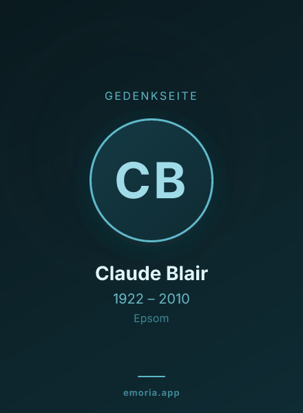 Gedenkportrait von Claude Blair