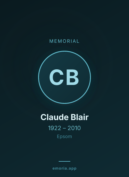 Memorial portrait of Claude Blair