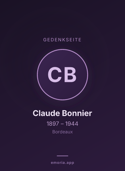 Gedenkportrait von Claude Bonnier