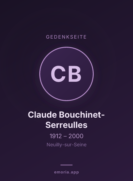 Gedenkportrait von Claude Bouchinet-Serreulles