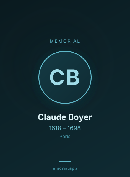 Memorial portrait of Claude Boyer