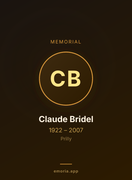 Memorial portrait of Claude Bridel