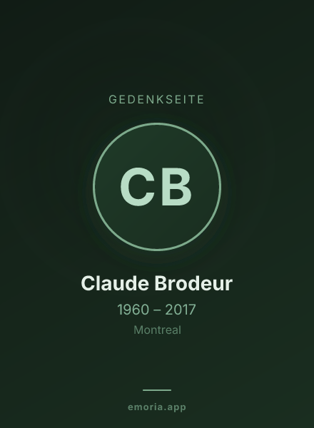 Gedenkportrait von Claude Brodeur