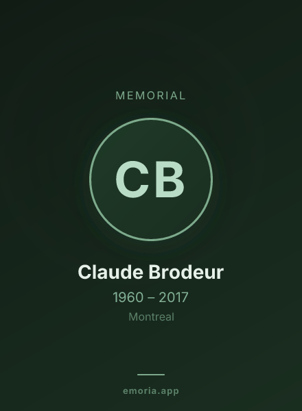 Memorial portrait of Claude Brodeur