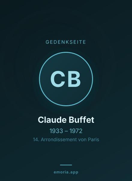 Gedenkportrait von Claude Buffet