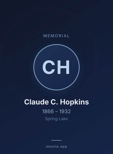 Memorial portrait of Claude C. Hopkins