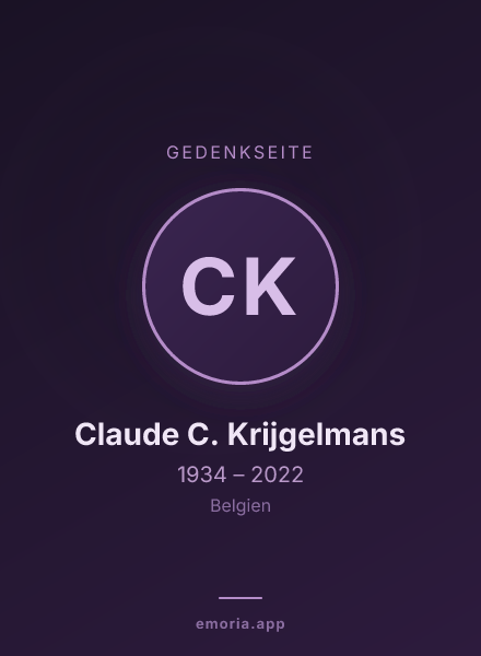 Gedenkportrait von Claude C. Krijgelmans