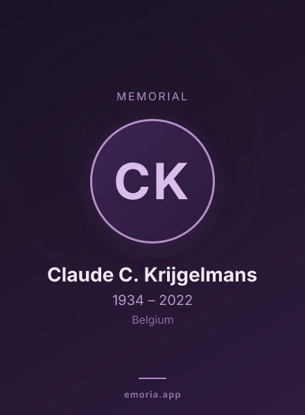 Memorial portrait of Claude C. Krijgelmans