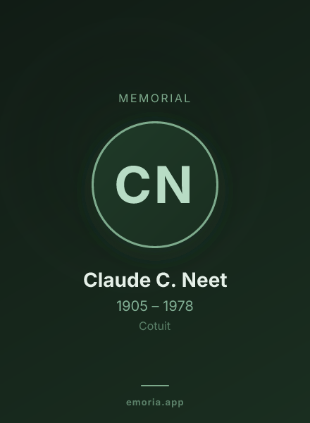 Memorial portrait of Claude C. Neet