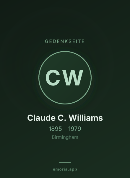 Gedenkportrait von Claude C. Williams
