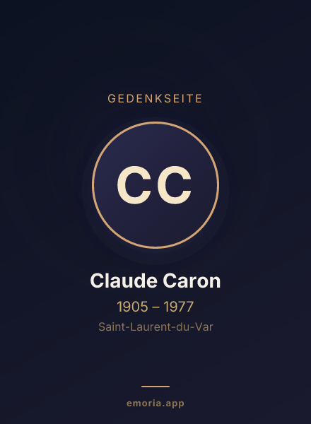 Gedenkportrait von Claude Caron