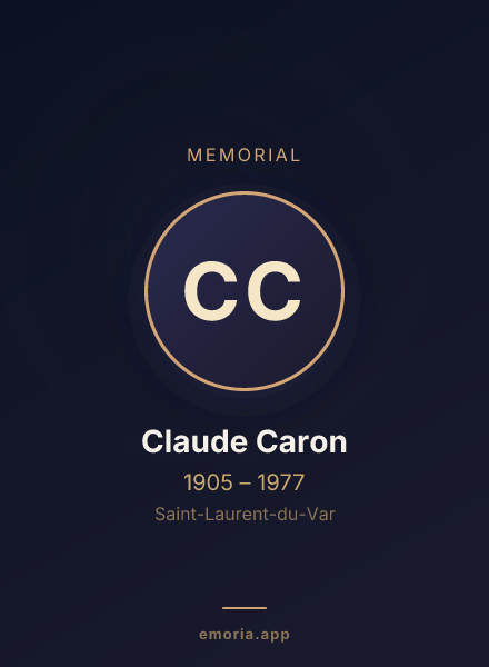 Memorial portrait of Claude Caron