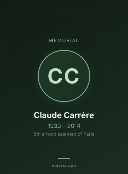 Memorial portrait of Claude Carrère