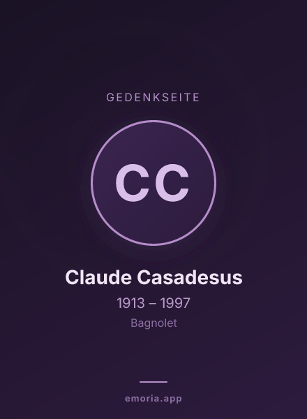 Gedenkportrait von Claude Casadesus