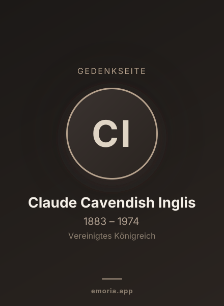 Gedenkportrait von Claude Cavendish Inglis
