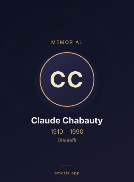Memorial portrait of Claude Chabauty