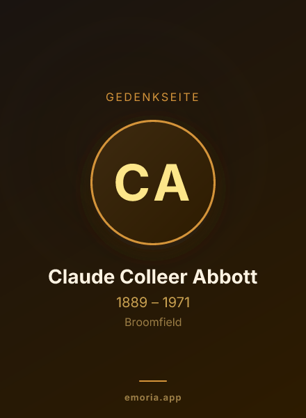 Gedenkportrait von Claude Colleer Abbott