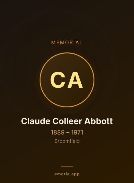 Memorial portrait of Claude Colleer Abbott