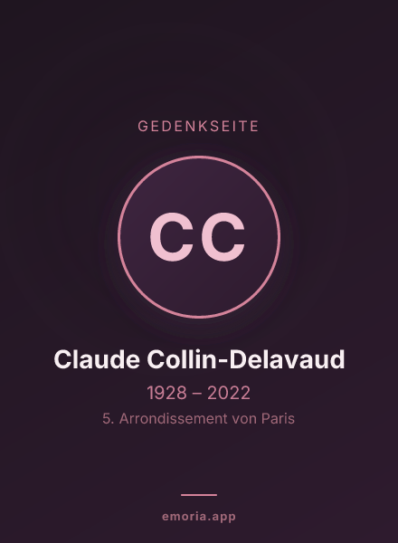 Gedenkportrait von Claude Collin-Delavaud