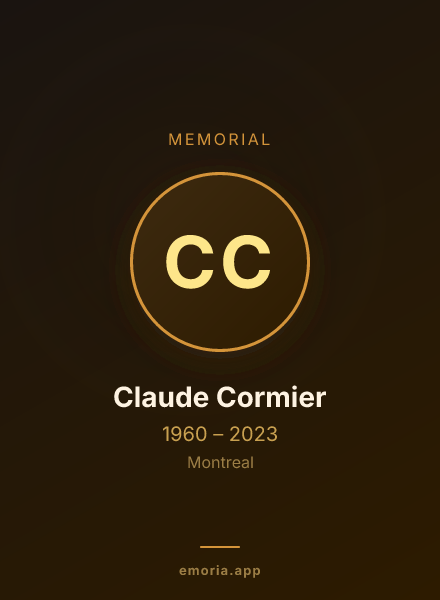 Memorial portrait of Claude Cormier
