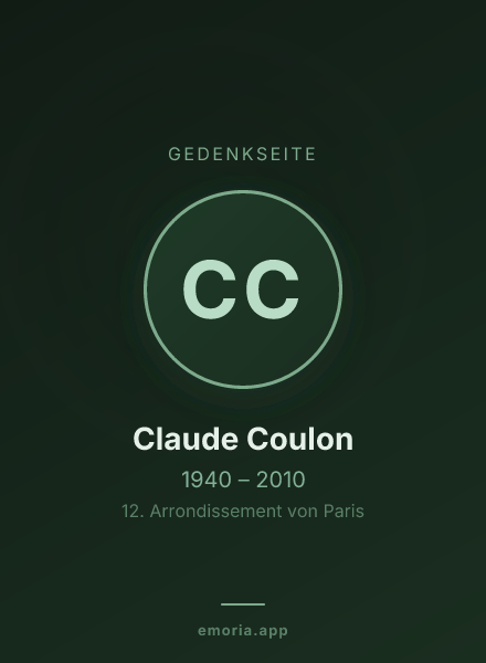 Gedenkportrait von Claude Coulon